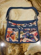 LeSportsac Butterfly Flowers Everyday Bag Adjustable Crossbody Shoulder, used for sale  Shipping to South Africa