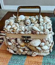 BOLSA DE MÃO VINTAGE Colecionável FEITA À MÃO SEA SHELL Incrustada CAIXA Retrô comprar usado  Enviando para Brazil