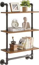 3-Tier Industrial Pipe Wall Mount Shelves Rustic Brown 3 Tier YMYNY for sale  Shipping to South Africa