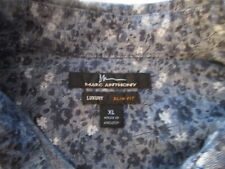 Camisa masculina Marc Anthony XL luxo slim fit azul floral manga curta botão para cima comprar usado  Enviando para Brazil