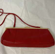 Bolsa de mão MARLO de couro vermelha PushLock clutch ou tiracolo usada, usado comprar usado  Enviando para Brazil