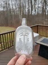 Nice 1890s 1/2 Pint South Carolina SC Dispensary Palmetto Tree JoJo Flask Bottle for sale  Shipping to South Africa