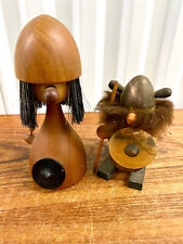 Vintage Mid Century Danish Laurids Lonborg Teak Table Brush & Viking Figure for sale  Shipping to South Africa