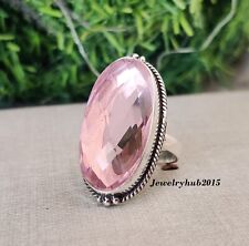 Anel de quartzo rosa 925 prata esterlina corte oval pedra preciosa todos os tamanhos MO2028, usado comprar usado  Enviando para Brazil