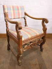Antique vintage carved armchair - library reading chair for sale  Shipping to South Africa