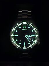 Relógio de mergulho masculino Shield Atlantis automático mostrador preto moldura super Luminova ponteiros  comprar usado  Enviando para Brazil