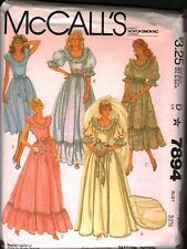 7894 Vintage McCalls SEWING Pattern Misses 1980s Wedding Gown Bridesmaids Dress for sale  Shipping to South Africa