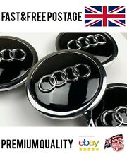 Compatível com Audi 68mm roda de liga leve centro cubo tampa emblema A3 A4 A6 A8 TT preto brilhante x4, usado comprar usado  Enviando para Brazil