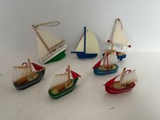 LOTE de 7 adornos navideños vintage de madera para barco algunos de madera de Lillian Vernon segunda mano  Embacar hacia Mexico