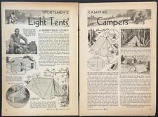 “Light Tents for Campers” by Robert Page Lincoln 1934 Canvas PLANS Canoe Scout for sale  Shipping to South Africa