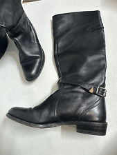 leather knee high black boots for sale  San Francisco