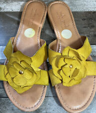 Sandálias femininas mila paoli couro camurça amarelo flor feita na Itália tamanho 9 comprar usado  Enviando para Brazil