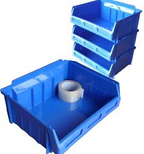 Usato, 10 contenitori per parti in plastica blu scatola impilabile resistente contenitore per raccolta scatola officina usato  Spedire a Italy