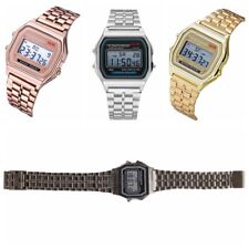 Retro Classic Unisex Women's Men's Stainless Steel Digital LED Wrist Watch Gift, used for sale  Shipping to South Africa