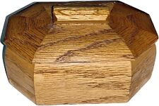 Used, Handcrafted Solid Oak Wood Octagon Trinket Box, With Lid Jewelry Storage Box for sale  Shipping to South Africa