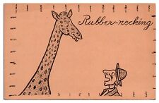 Cartão postal antigo de borracha, girafa, humorístico, usado comprar usado  Enviando para Brazil