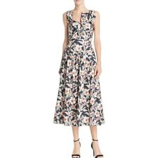 Vestido Midi Rebecca Taylor Feminino Kamea Preto Floral Detalhe de Laço Preto 00 comprar usado  Enviando para Brazil