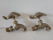 Usado, Lote de 2 torneiras de bronze para jardim de tartaruga torneiras de água externas comprar usado  Enviando para Brazil