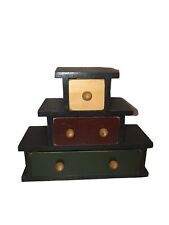 Armazenamento de joias vintage de madeira multicolorida com baú de especiarias, usado comprar usado  Enviando para Brazil
