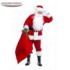  Terno fantasia de Papai Noel roupas de pelúcia adereços masculino casaco calças chapéu conjunto de Natal, usado comprar usado  Enviando para Brazil