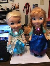 DISNEY JAKKS Original FROZEN Hermanas Cantantes ANNA ELSA Muñeca Iluminado Vestido Funciona segunda mano  Embacar hacia Mexico