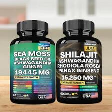 Usado, Pacote de musgo marinho preto multivitamínico e combo Shilajit Power comprar usado  Enviando para Brazil