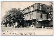 1907 Whitney Block Horse Carriage Dirt Road Store Holland New York NY Postcard for sale  Shipping to South Africa