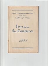 Colegio Abogados Sevilla Lista de colegiados año 1952 (GH-396) comprar usado  Enviando para Brazil