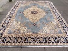 Vintage Hand Made Art Deco Chinese Oriental Blue Wool Large Carpet 375x272cm for sale  Shipping to South Africa