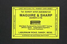 Matchbox label maguire for sale  EASTBOURNE