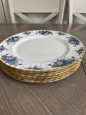 Used, Royal Albert “MOONLIGHT BLUE” 6 Dinner Plates  26 1/2cm for sale  Shipping to South Africa
