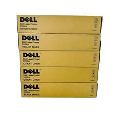 Used, 5 Toners Genuine Dell 5100cn Toner Cartridges Black 2 Cyan Yellow Magenta *Read for sale  Shipping to South Africa