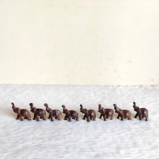 Vintage Original Handmade Brown Wooden Miniature Elephant Set 8Pcs Rare WD412 for sale  Shipping to South Africa