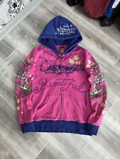 Vintage Ed Hardy Y2K Full Zip Hoodie Tiger Pink Woomen Size S for sale  Shipping to South Africa