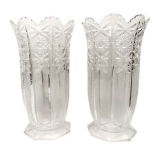 Conjunto de 2 vasos de flores acrílicas vintage 7,5" de altura transparente REGALINE 265 corte de cristal EUA comprar usado  Enviando para Brazil