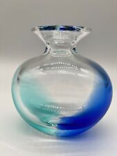Usado, Vaso de vidro Vincenzo V Nason Murano azul e azul-petróleo - 5,7" H assinado comprar usado  Enviando para Brazil