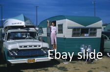 Orig 1960 35mm Kodachrome slide - Ford picape com placas CA em trailer campista comprar usado  Enviando para Brazil