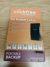 ⚡️ Backup automático CLICKFREE 500GB disco rígido externo portátil Windows Mac novo na caixa comprar usado  Enviando para Brazil