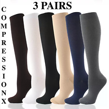 (3 pares) S-4XL compressão X meias joelho alto 20-30mmHg graduado masculino feminino comprar usado  Enviando para Brazil