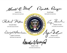 PRESIDENTIAL SEAL WITH SIGNATURES OF LAST 7 REPUBLICAN PRESIDENTS 8X10 PHOTO for sale  Shipping to South Africa