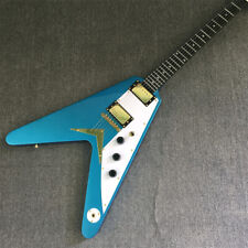 Usado, Guitarra elétrica Flying V azul personalizada de fábrica traste arredondado ébano frete grátis comprar usado  Enviando para Brazil