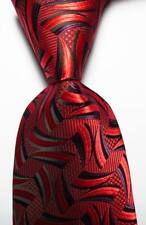 Nova gravata masculina clássica paisley vermelha preta tecido jacquard seda, usado comprar usado  Enviando para Brazil