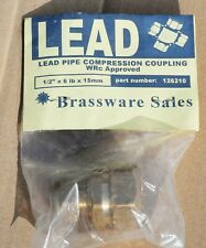 lead pipe compression coupling 1/2"x 6 lb x15mm convert lead to copper/steel/pvc for sale  KINROSS