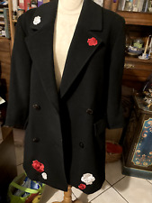 Manteau noir roses d'occasion  Chatou