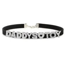 Rhinestone Letter DADDYS TOY Choker Necklace Women Collar Custom Personalized, used for sale  Shipping to South Africa