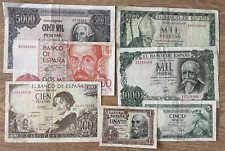 IBERMONEDA| 7 Billetes España de 1 a 5000ptas., usado segunda mano  Embacar hacia Argentina