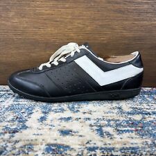 Zapatos de cuero negro vintage Pony Turf 79LO para hombre talla 9, 42,5 EU retro raros segunda mano  Embacar hacia Argentina