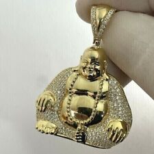 3.50 Ct Round Cut Simulated Diamond Buddha Pendant 14K Yellow Gold Over Silver for sale  Shipping to South Africa
