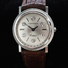 Vintage 14k WG Custom Diamond Longines Cosmo Relógio Mecânico Funciona! A54, usado comprar usado  Enviando para Brazil