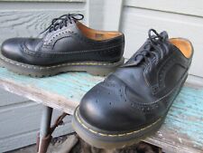 Dr Doc Martens 3989 5-Eye Brogue Shoes UK 9 Men's 10 EU 43 Black Leather Wingtip, used for sale  Shipping to South Africa